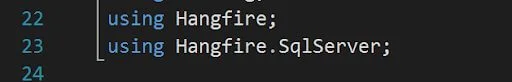 Configuring Hangfire in .NET Core application