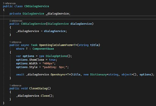 Radzen Dialog Service
