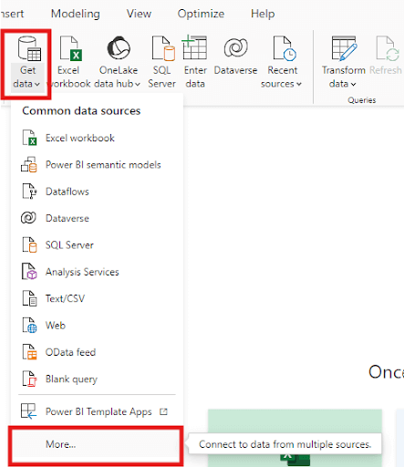 Get Data in Power BI