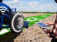 Crop Yield Data Application Improvement Illustration of a legacy desktop application interface being modernized with accessibility features and an automated CI/CD pipeline for precision agriculture data editing.