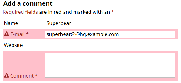form validation example showing accessibility in web design beyond color