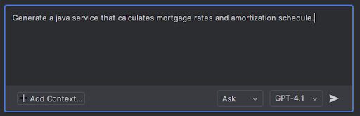 a screenshot of a sample prompt I used to get started with github copilot