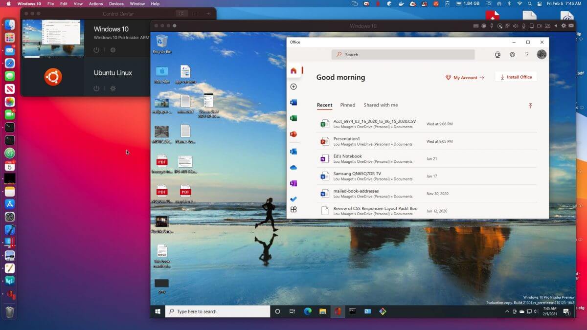 Parallels Desktop window
