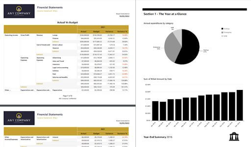 Business Intelligence SSRS or Paginated Reports Dashboard