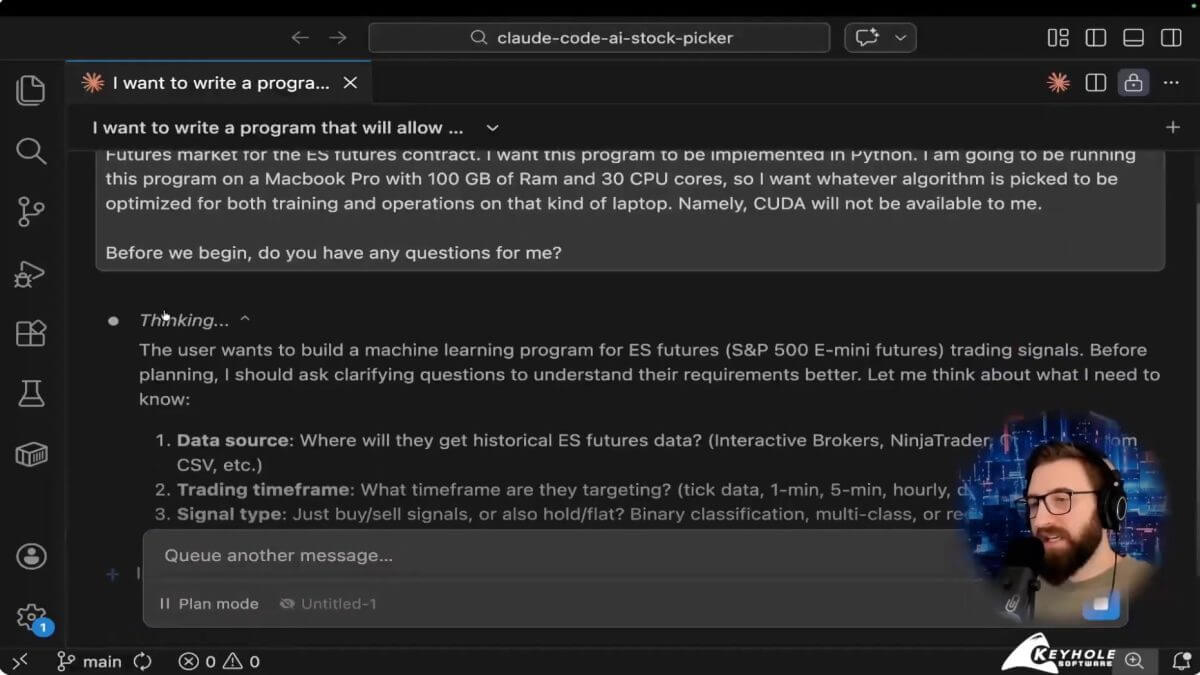 Constraints-first prompting example in AI-assisted software development workflow using Claude Code