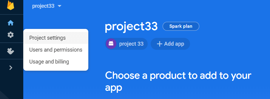 Choose a product to add to your app