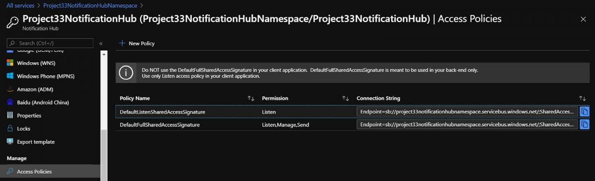 Create a Notification Hub with Azure