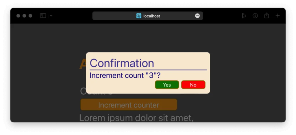 How to cancel a React modal